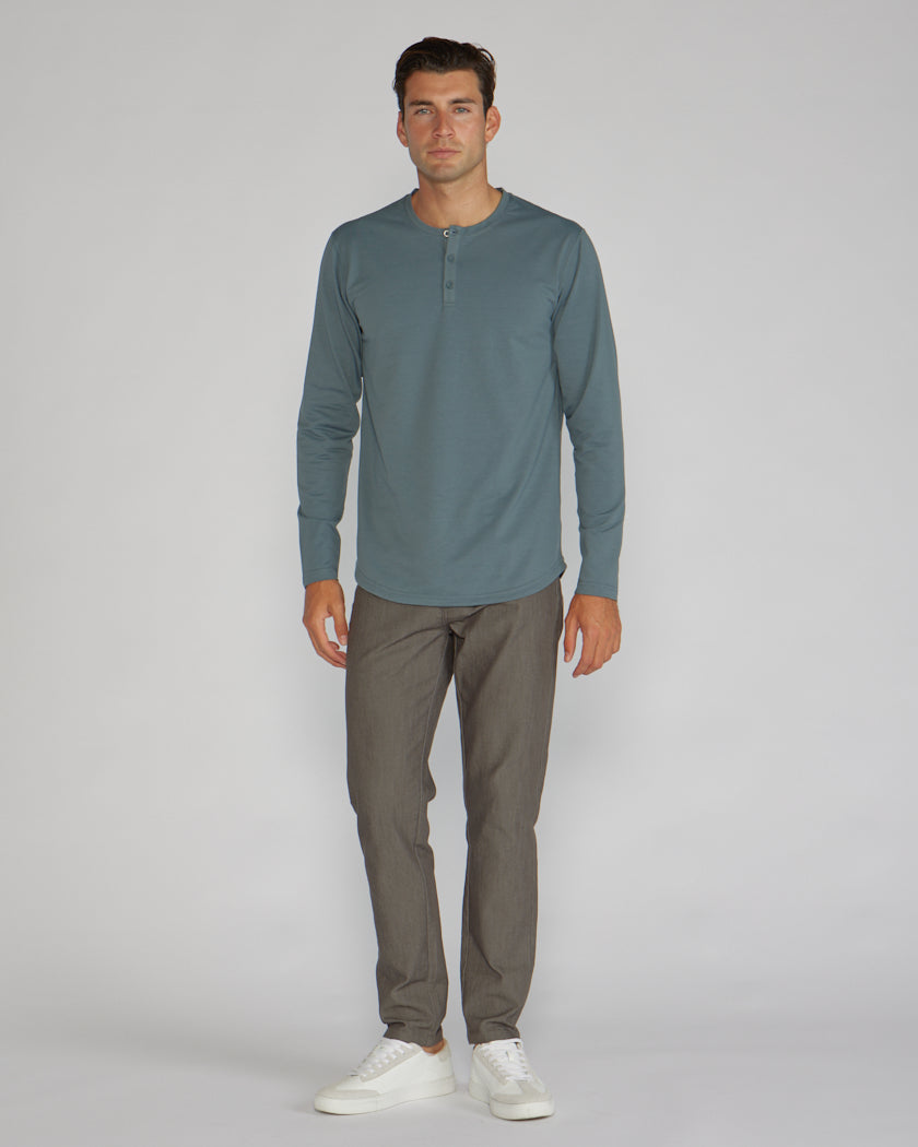 Henley Drop-Cut Long Sleeve: BYLT Signature