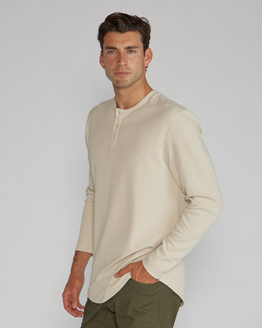 Thermal Henley Drop-Cut Long Sleeve