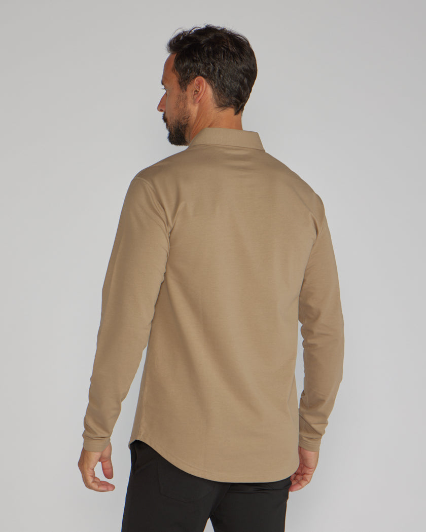 Drop-Cut Long Sleeve: LUX Polo