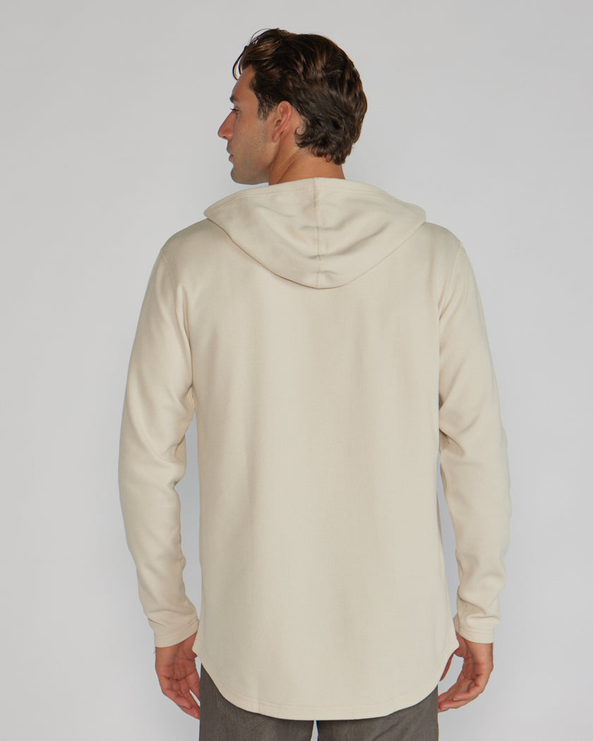 Thermal Hooded Drop-Cut Long Sleeve