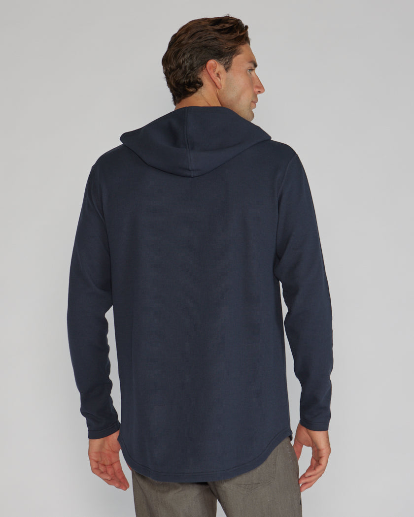 Thermal Hooded Drop-Cut Long Sleeve
