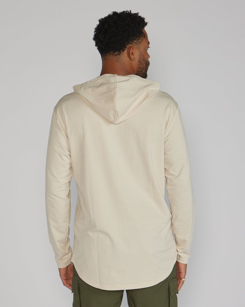 Hooded Drop-Cut Long Sleeve