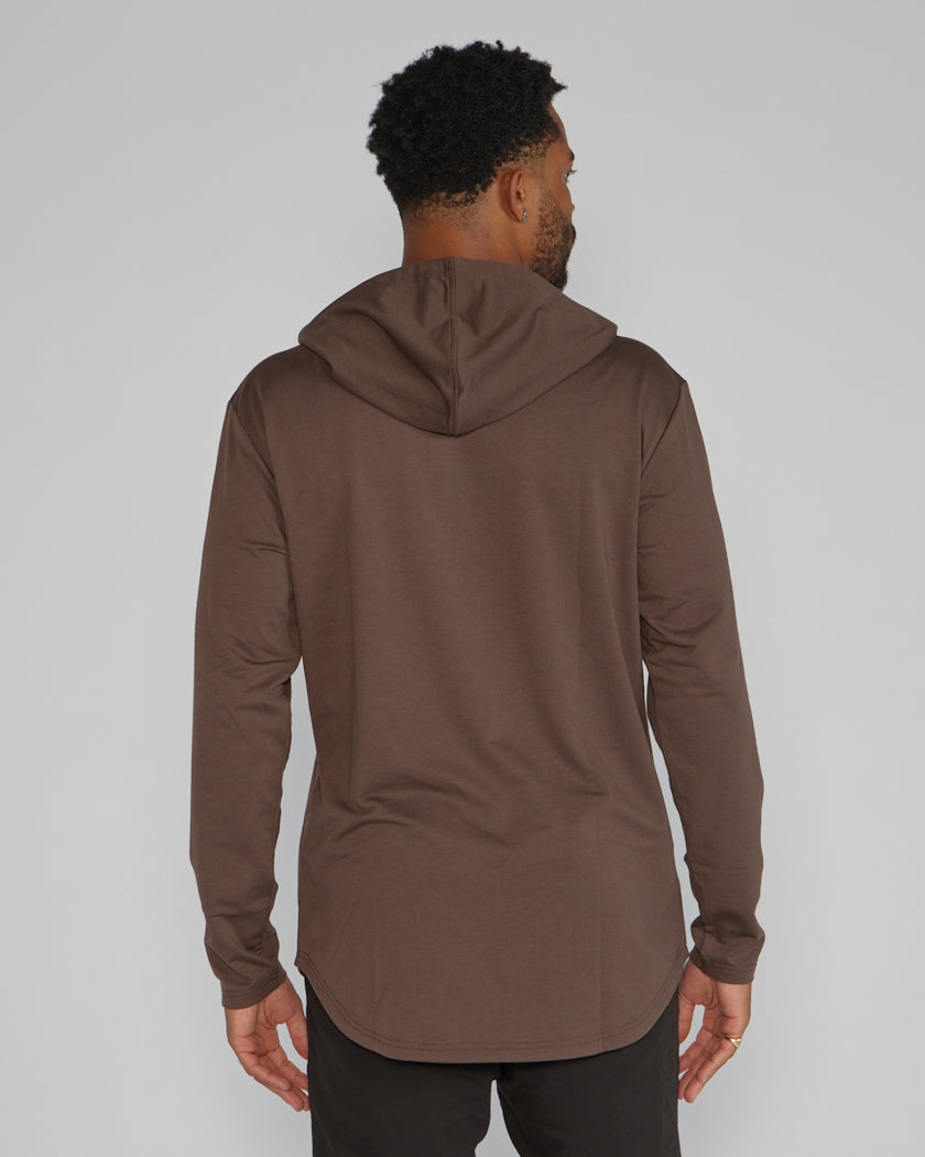 Hooded Drop-Cut Long Sleeve