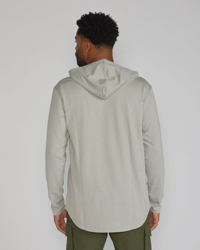 Hooded Drop-Cut Long Sleeve