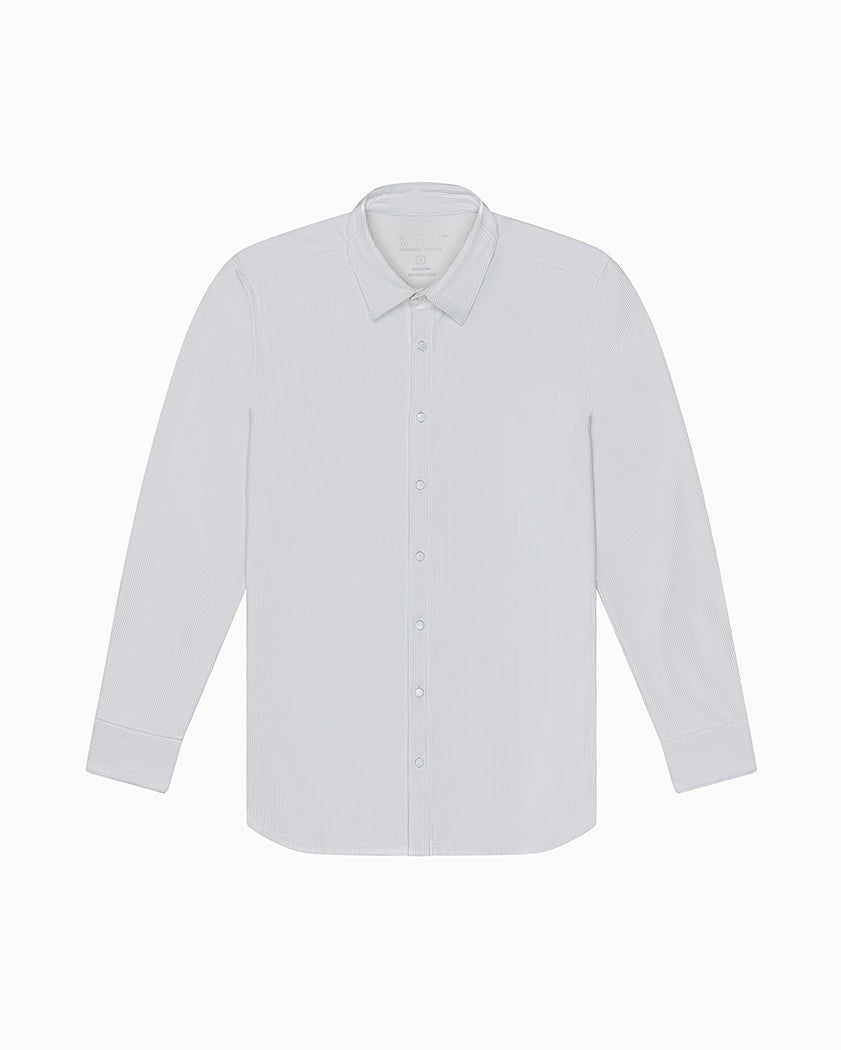 Ribbed+ Long Sleeve Button Down