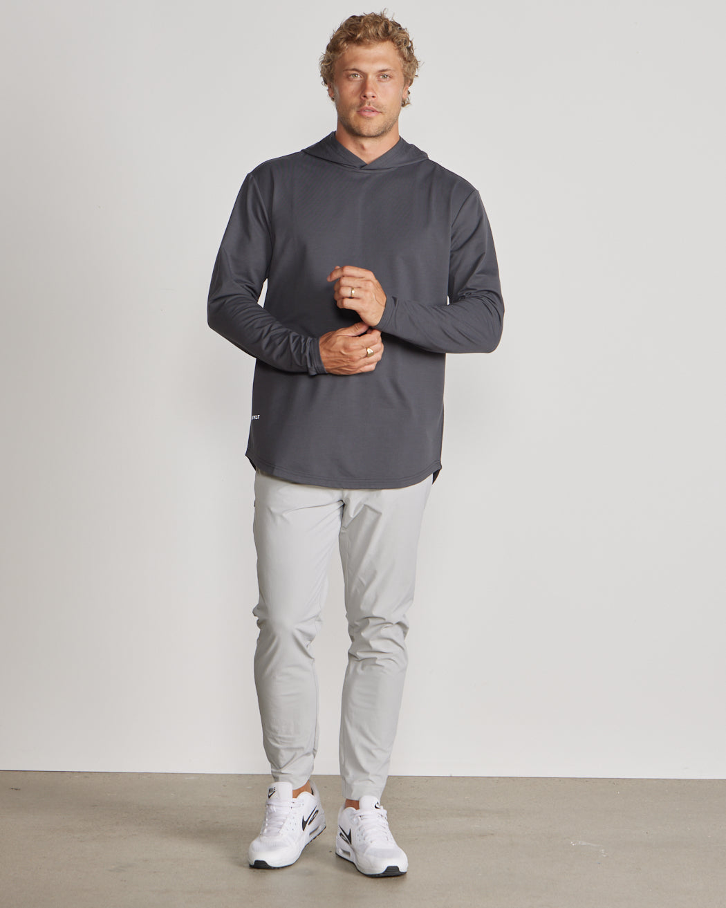 Hooded Drop-Cut Long Sleeve