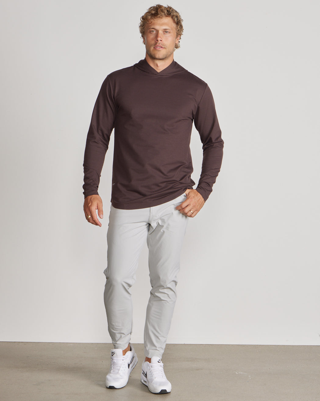 Hooded Drop-Cut Long Sleeve