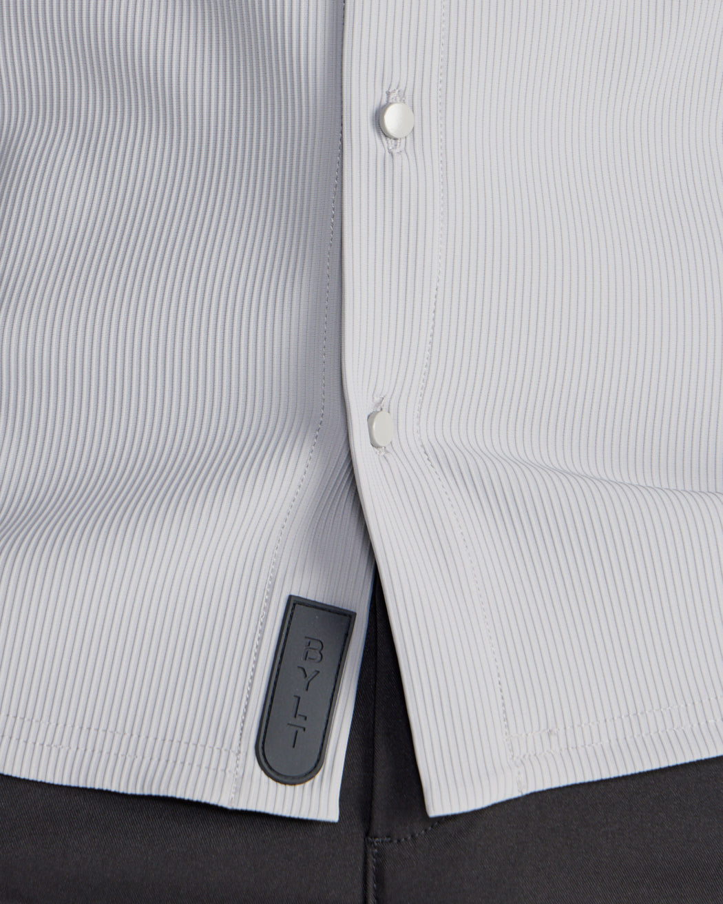 Ribbed+ Long Sleeve Button Down