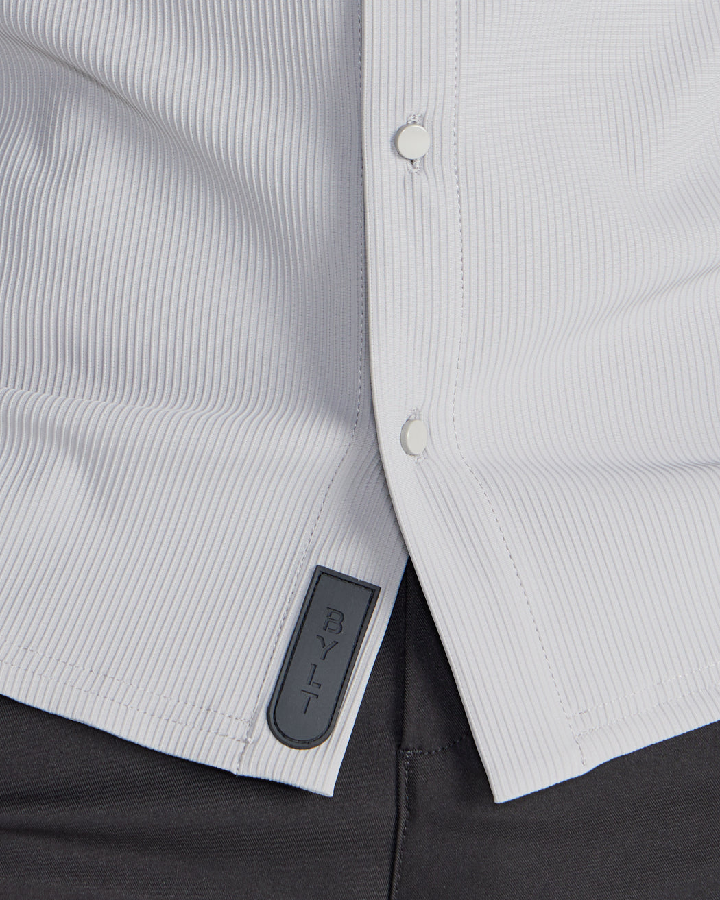 Ribbed+ Short Sleeve Button Down