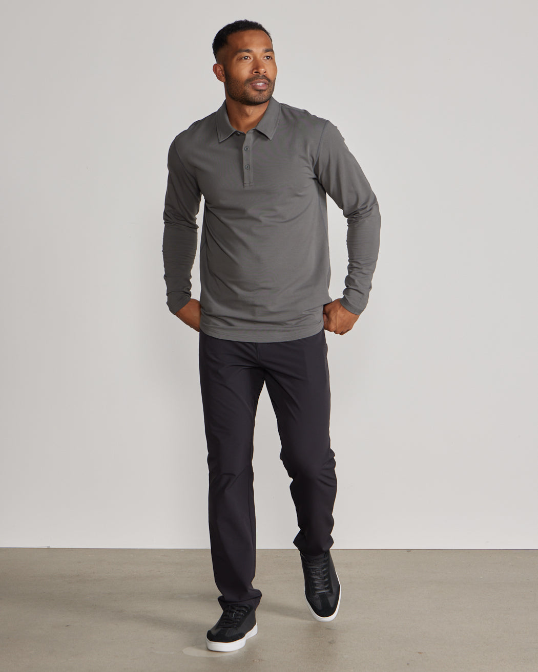 Drop-Cut Long Sleeve: LUX Polo