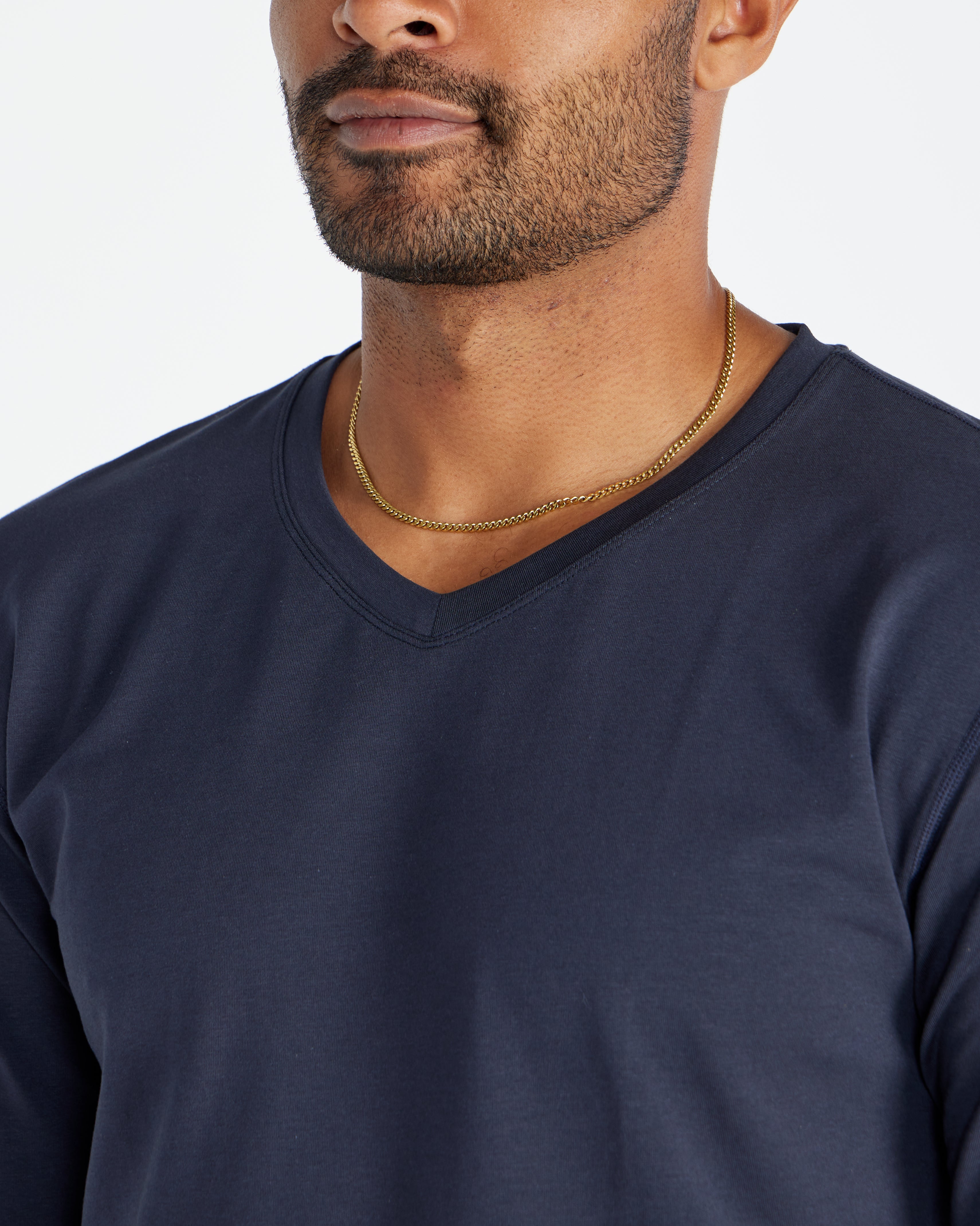 V-Neck Long Sleeve Drop-Cut: LUX