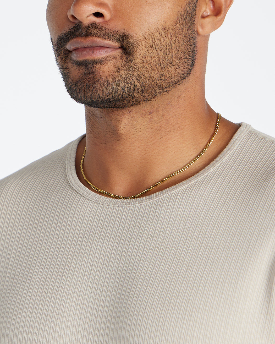 Ribbed Long Sleeve Drop-Cut