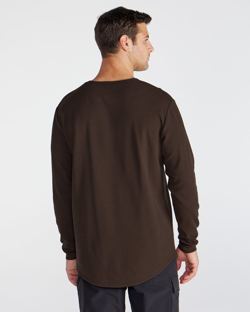 Thermal Henley Drop-Cut Long Sleeve