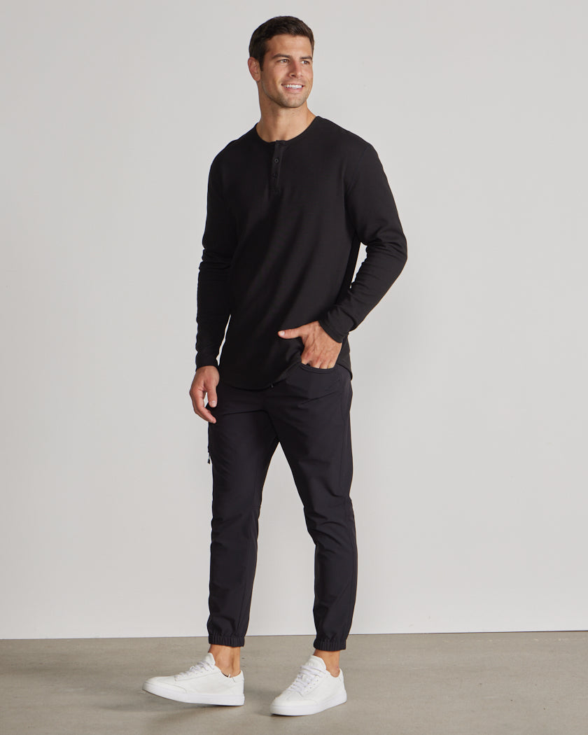 Thermal Henley Drop-Cut Long Sleeve