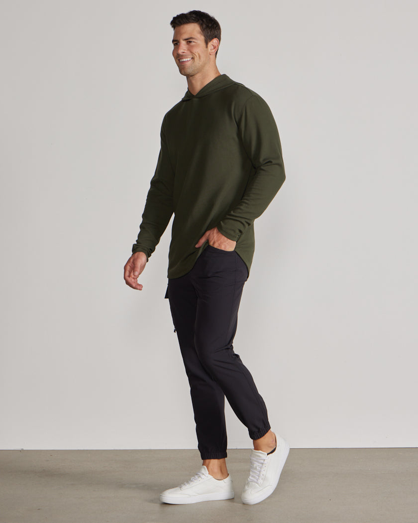 Thermal Hooded Drop-Cut Long Sleeve