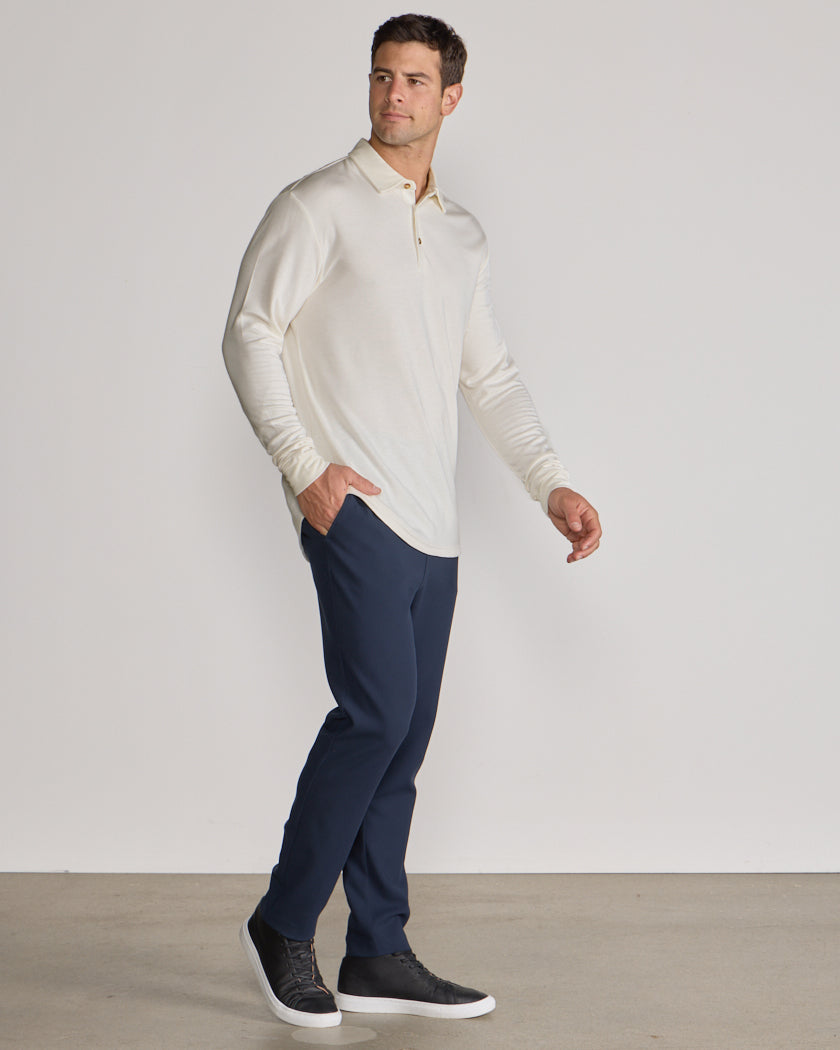 Comfort Wool Long Sleeve Polo