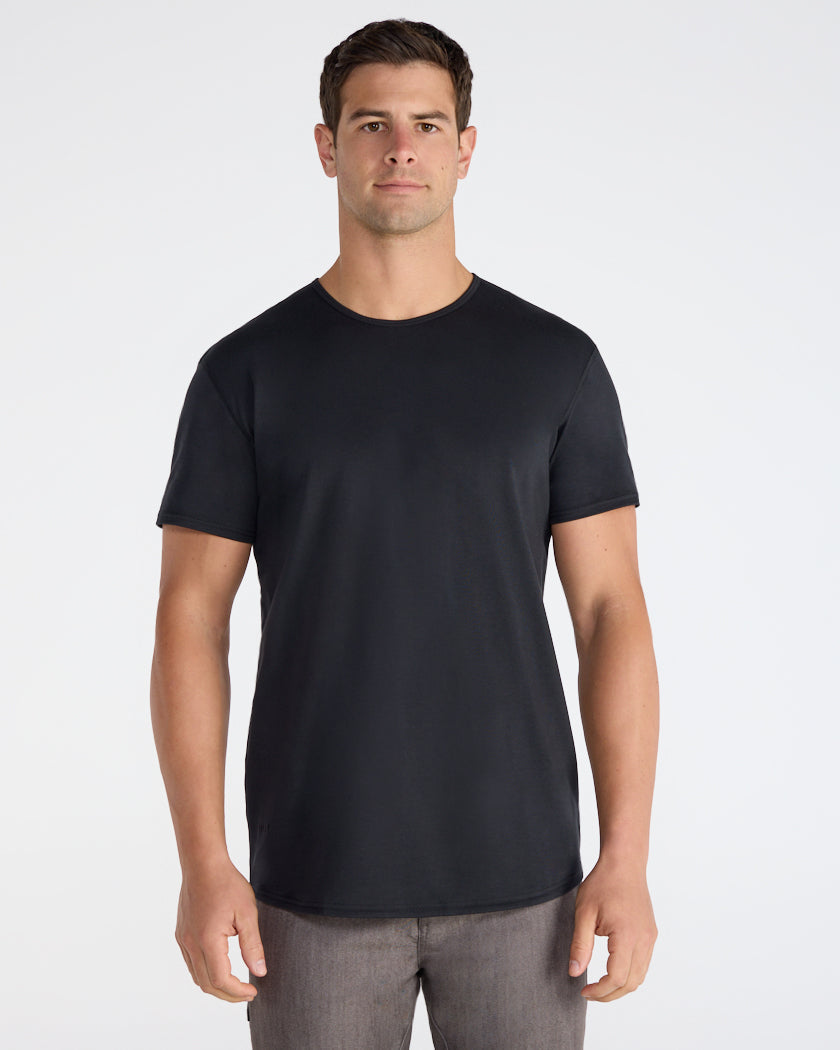 Cotton Short Sleeve Drop-Cut