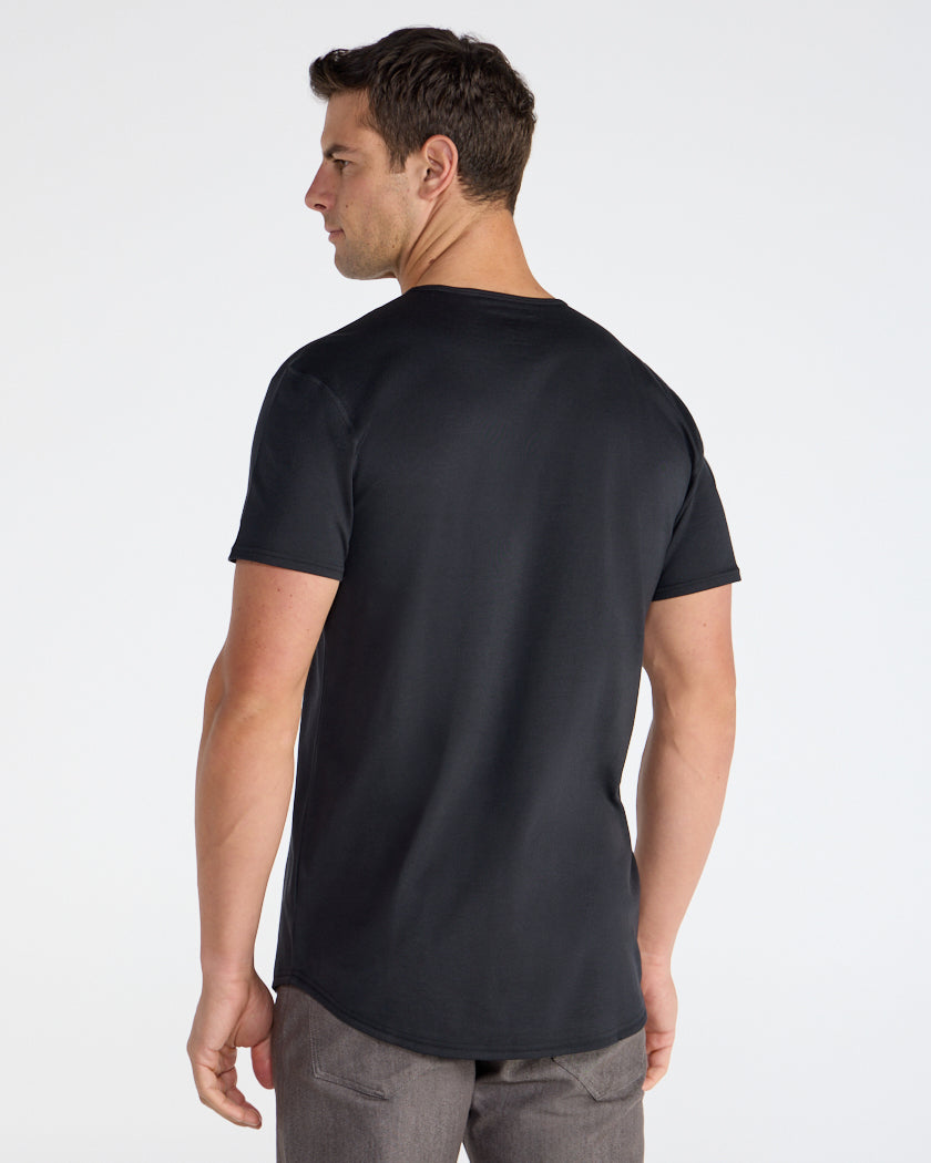 Cotton Short Sleeve Drop-Cut