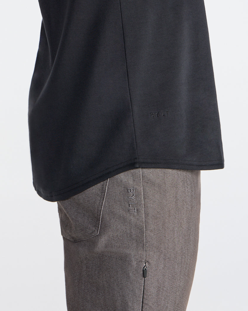 Cotton Short Sleeve Drop-Cut