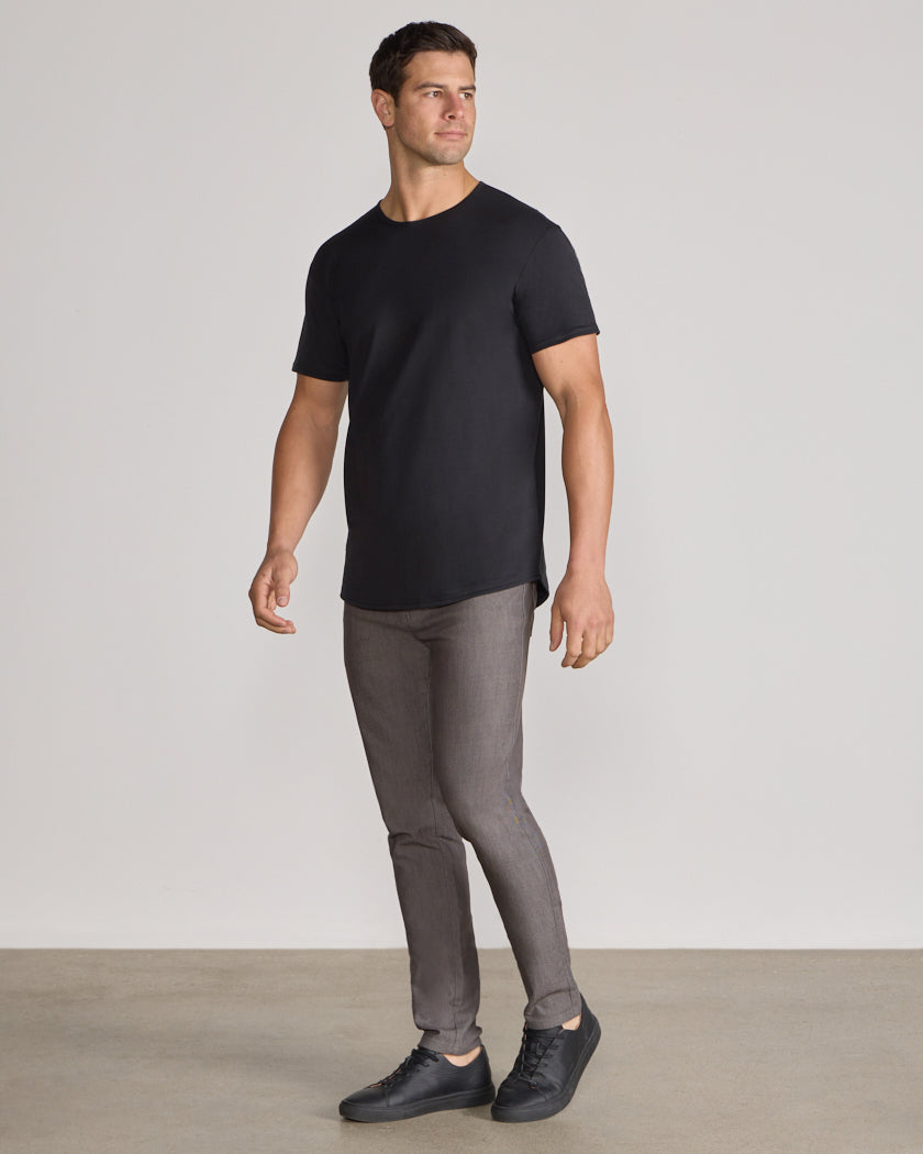 Cotton Short Sleeve Drop-Cut
