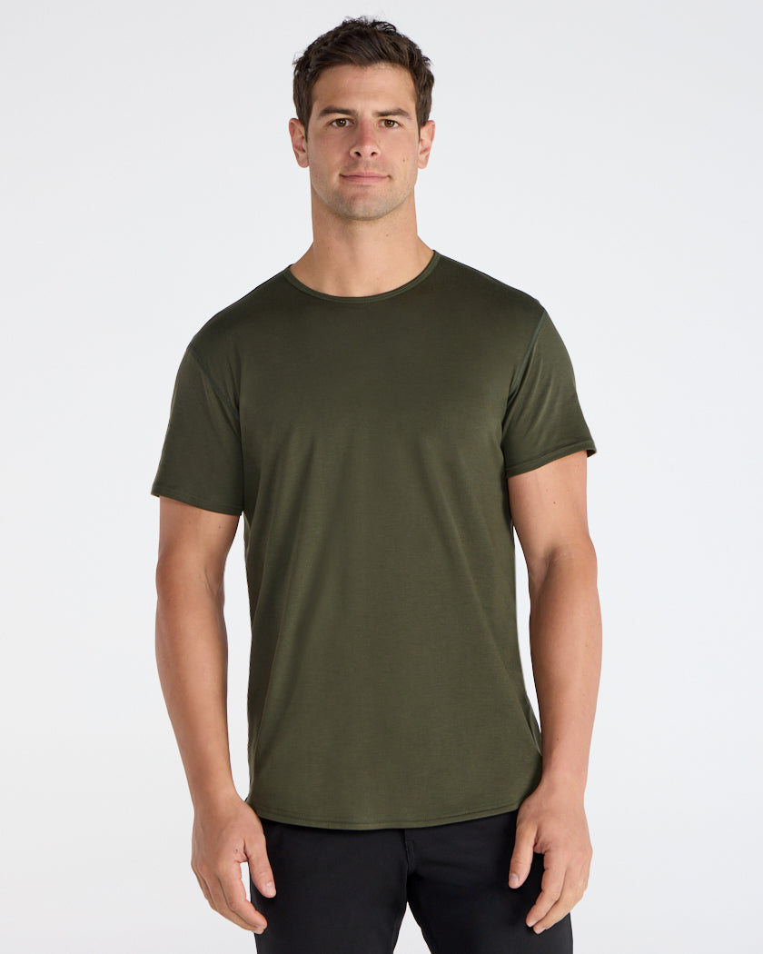 Cotton Short Sleeve Drop-Cut