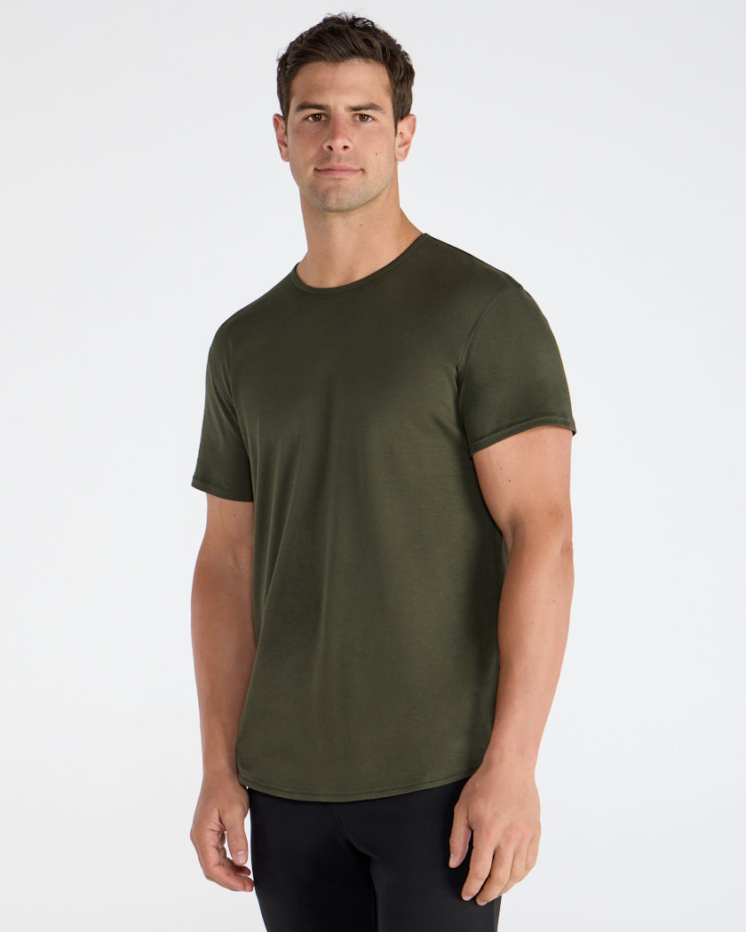Cotton Short Sleeve Drop-Cut