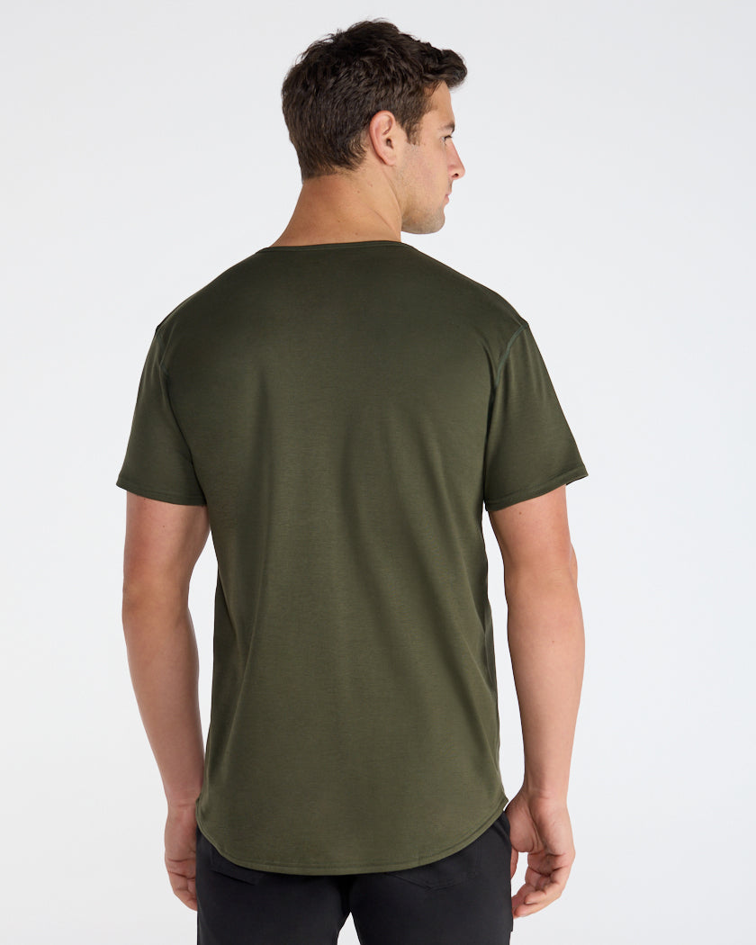 Cotton Short Sleeve Drop-Cut