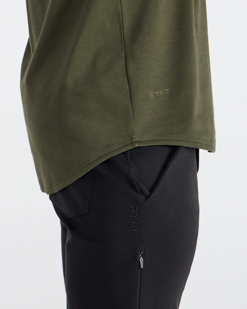 Cotton Short Sleeve Drop-Cut