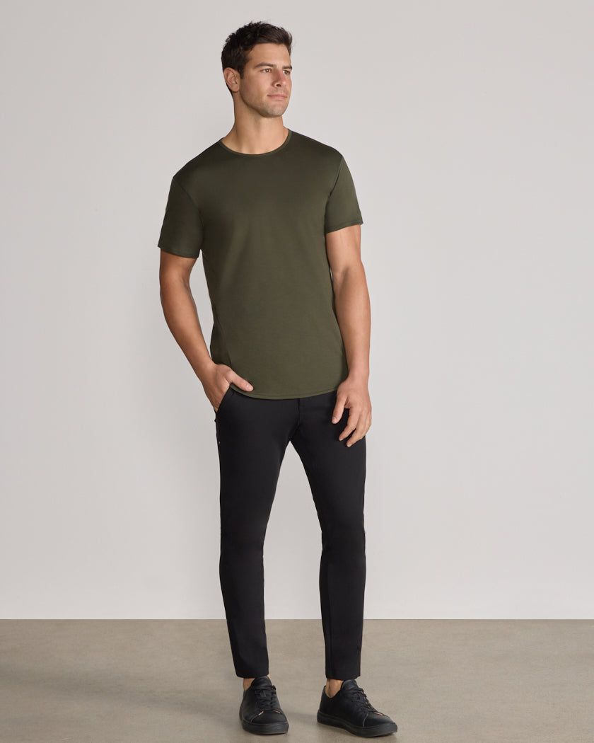 Cotton Short Sleeve Drop-Cut