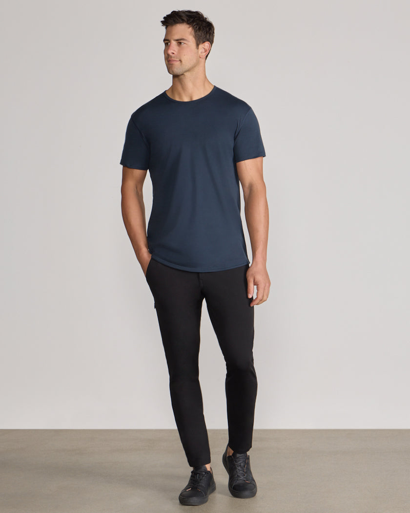 Cotton Short Sleeve Drop-Cut