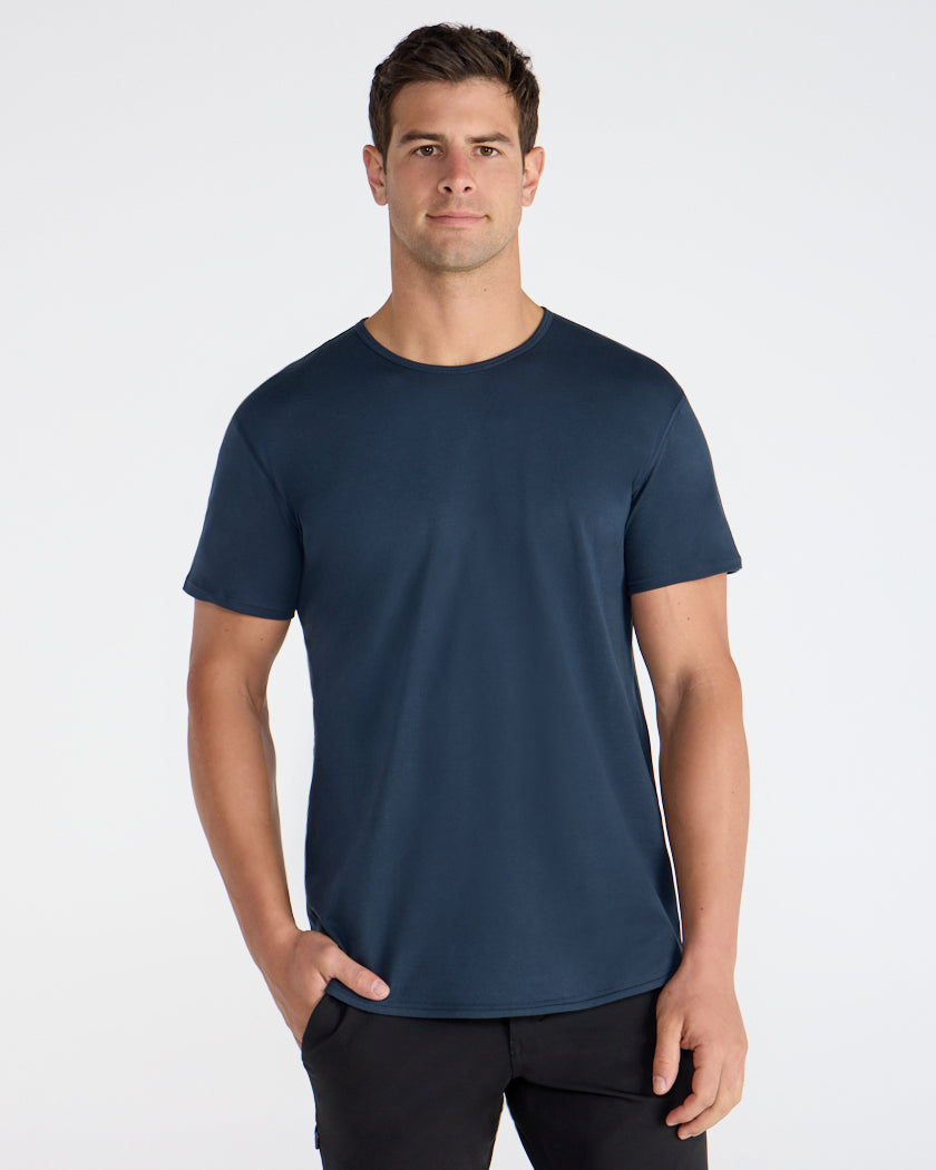 Cotton Short Sleeve Drop-Cut