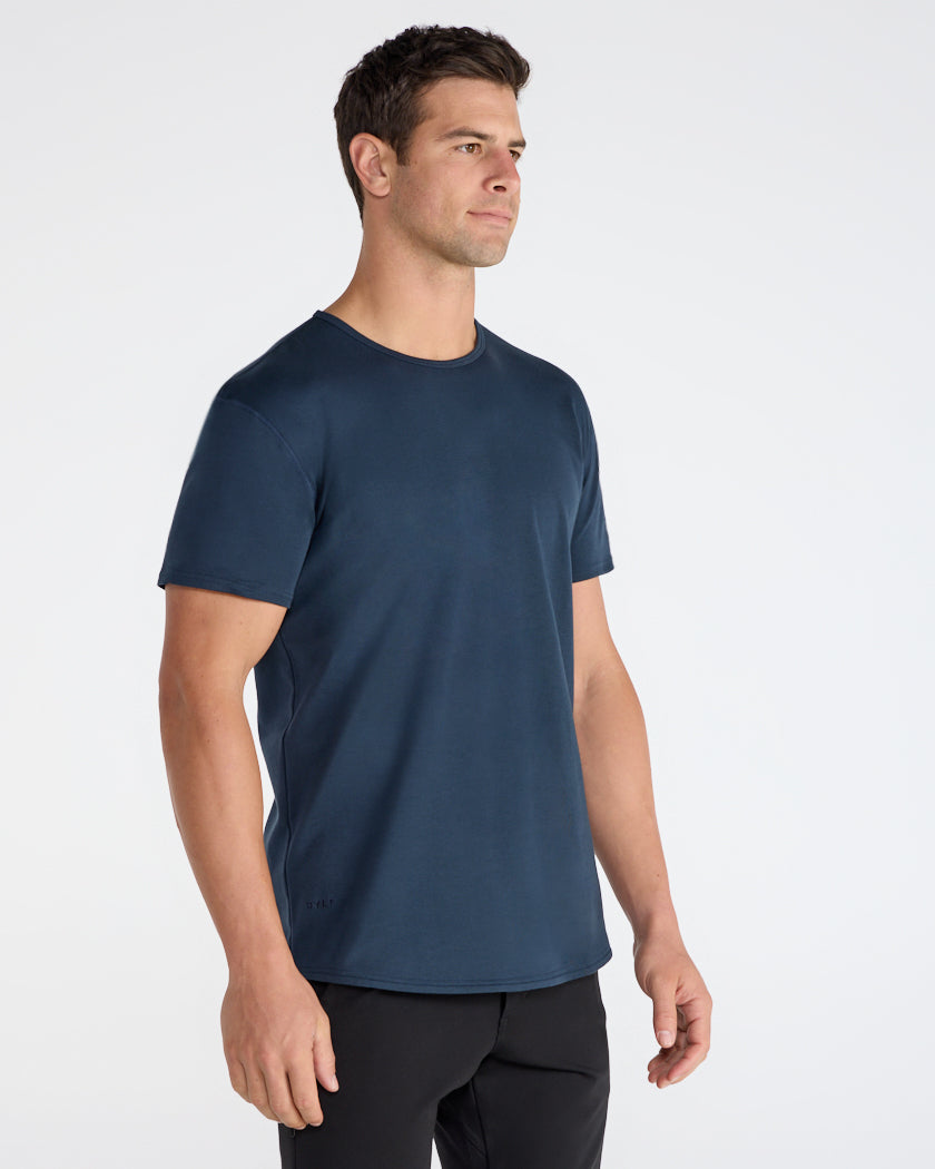 Cotton Short Sleeve Drop-Cut