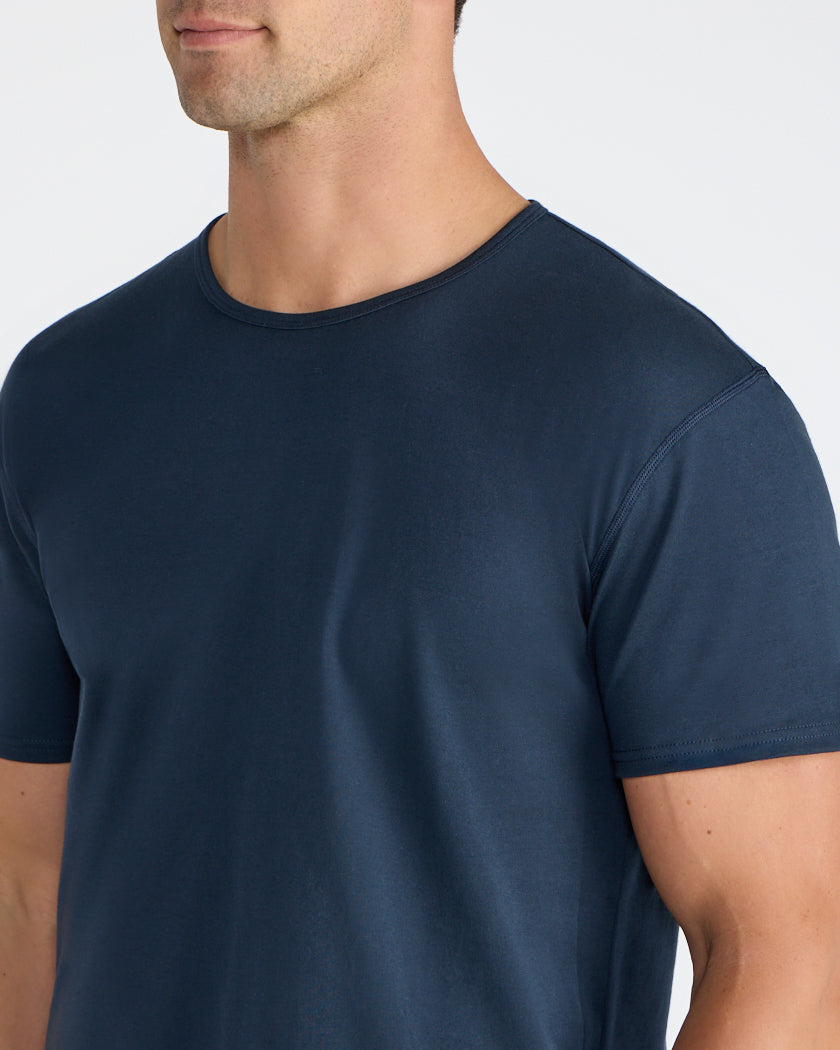 Cotton Short Sleeve Drop-Cut