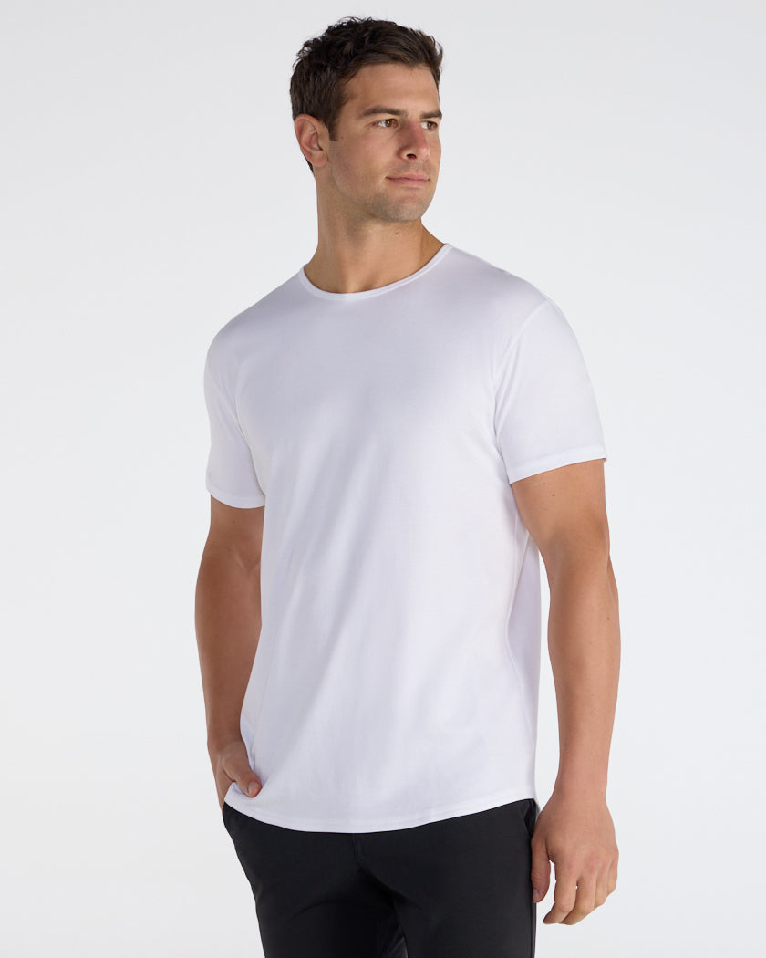 Cotton Short Sleeve Drop-Cut
