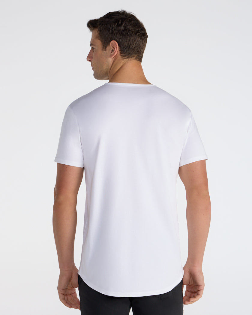 Cotton Short Sleeve Drop-Cut