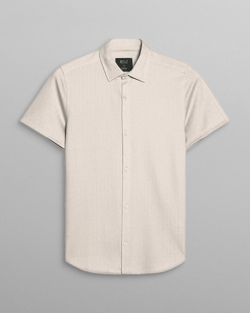 Herringbone Short Sleeve Button Down
