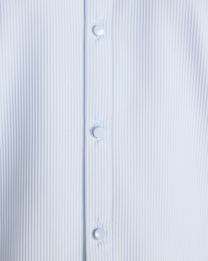 Ribbed+ Long Sleeve Button Down