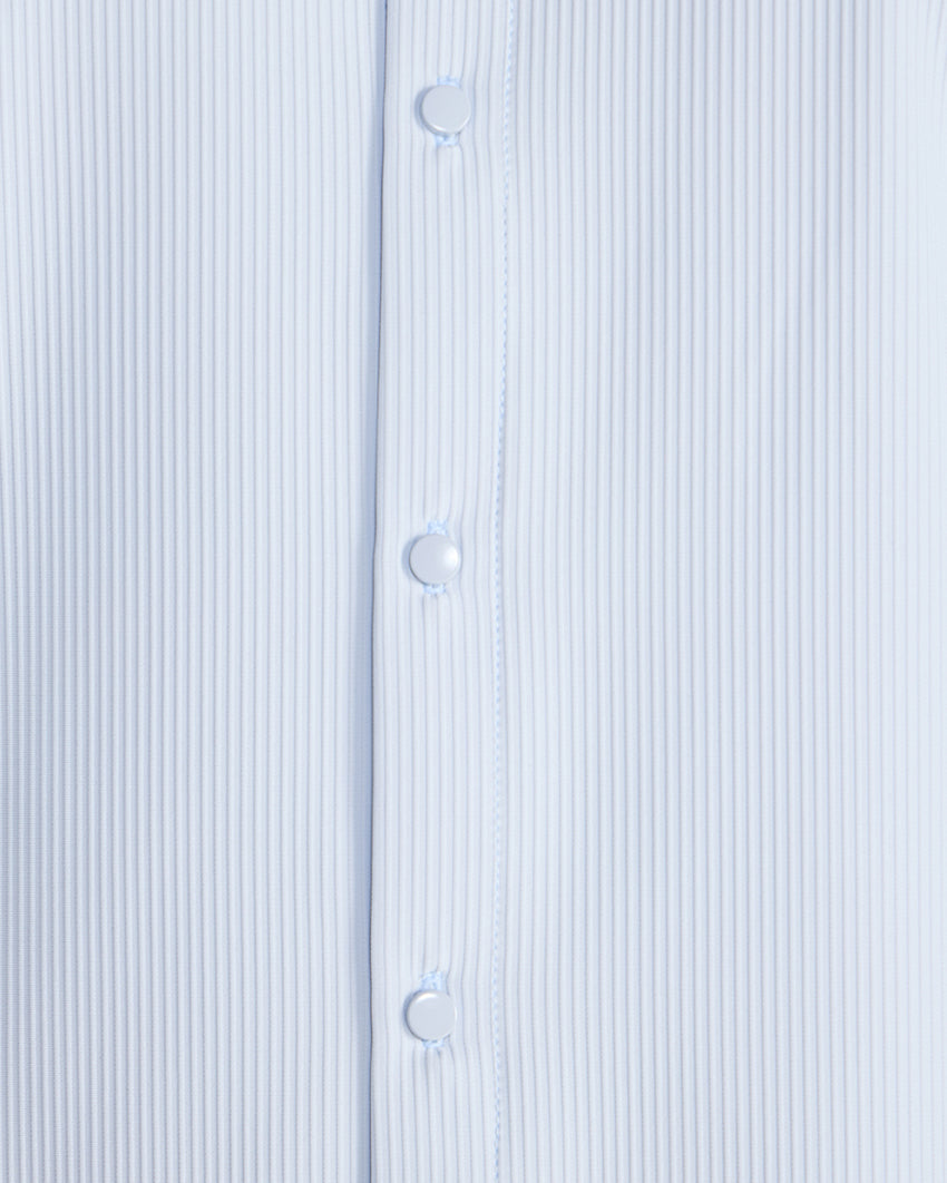 Ribbed+ Short Sleeve Button Down
