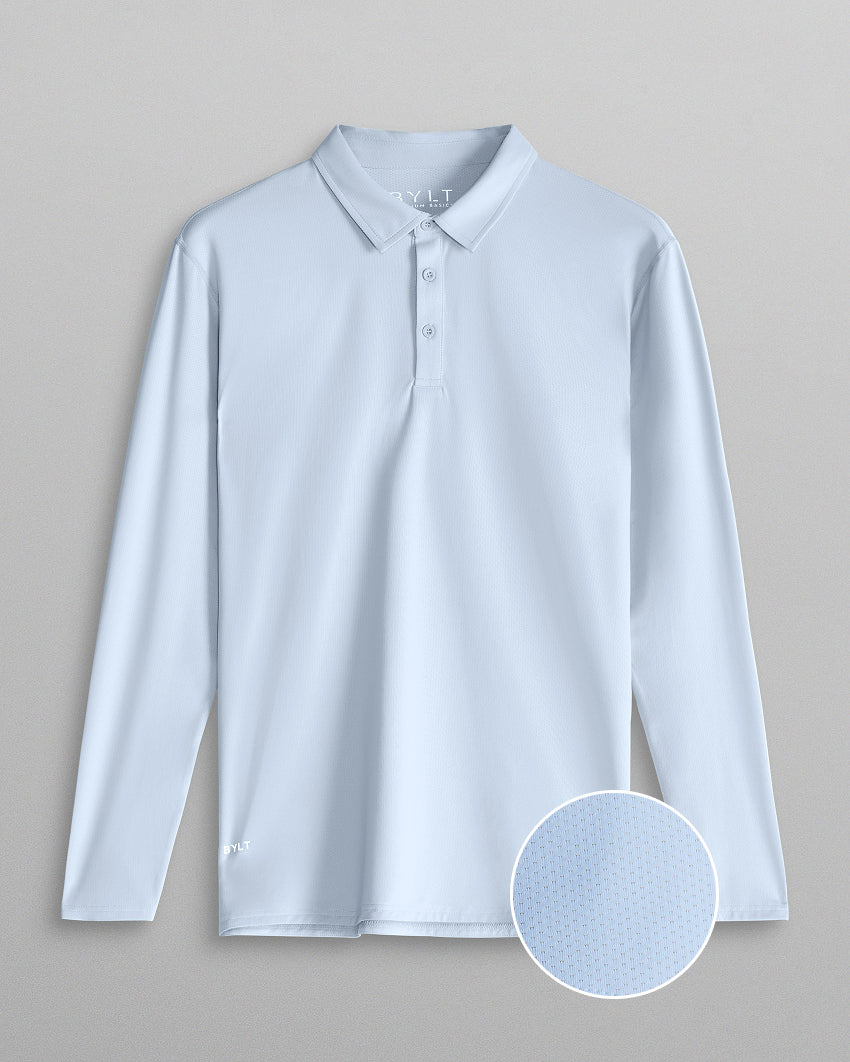 Pulse Long Sleeve Split-Hem Polo