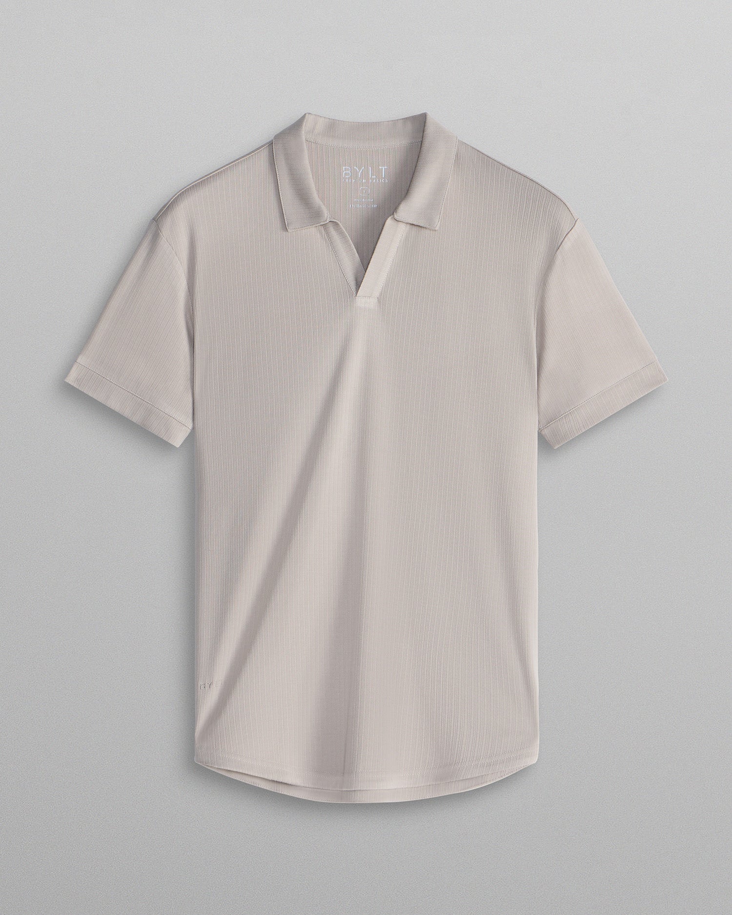 Ribbed Short Sleeve Open V Polo