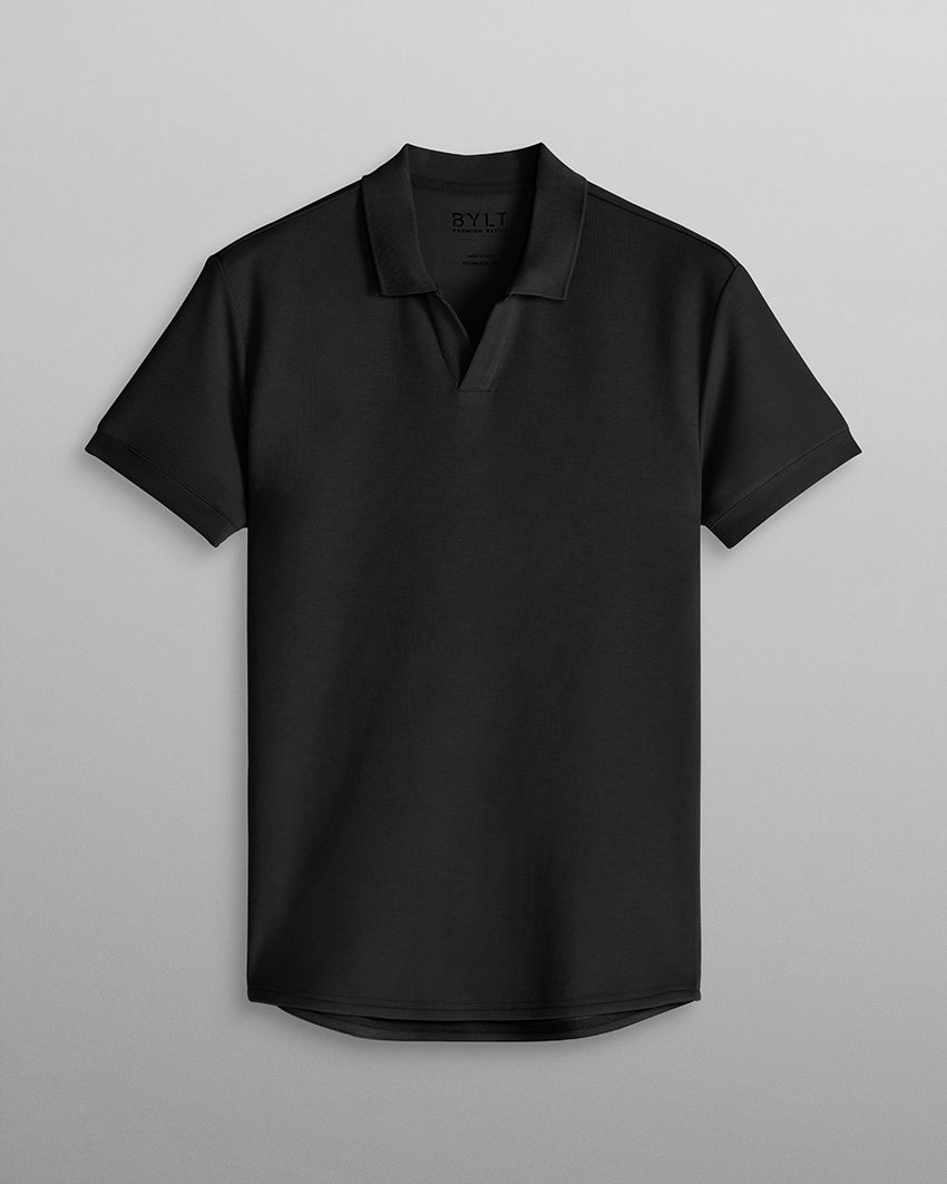 Micro Rib Open V Polo