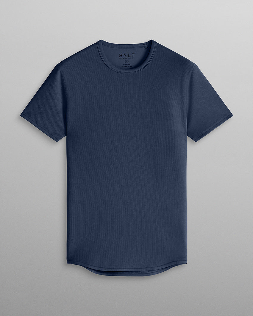 Micro Rib Short Sleeve Drop-Cut