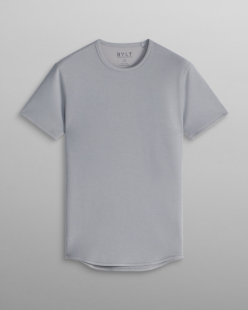 Micro Rib Short Sleeve Drop-Cut