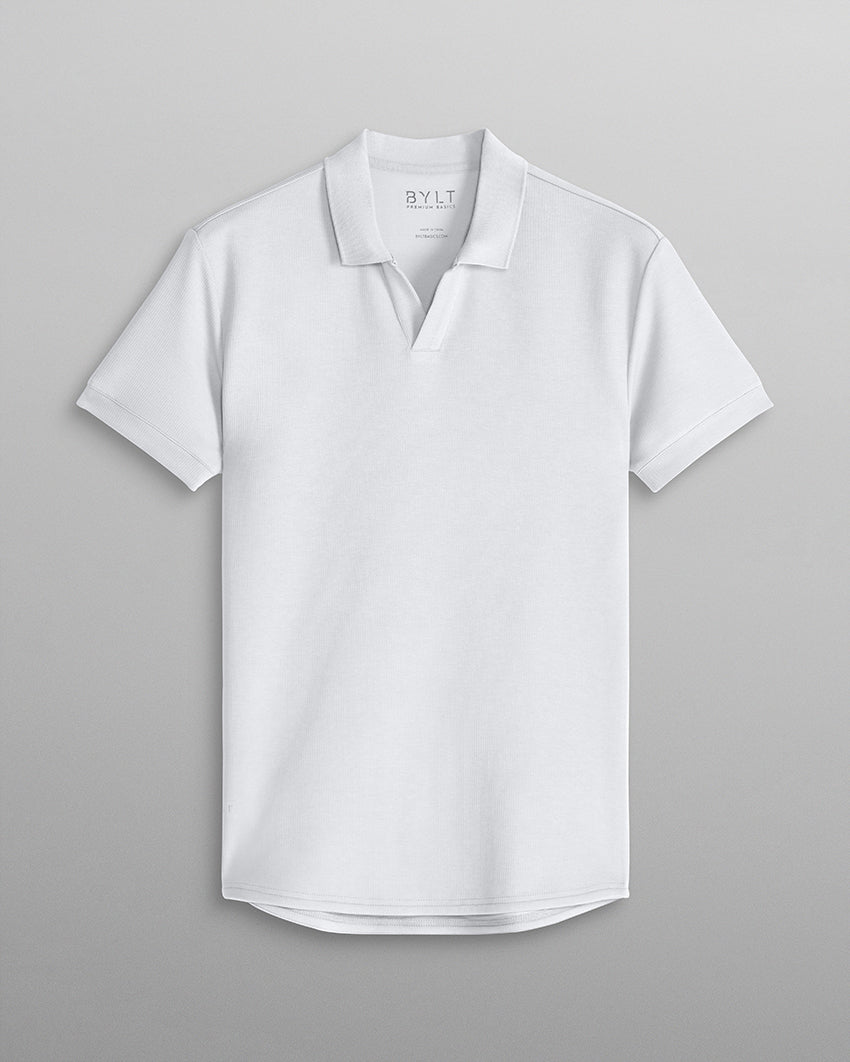 Micro Rib Open V Polo