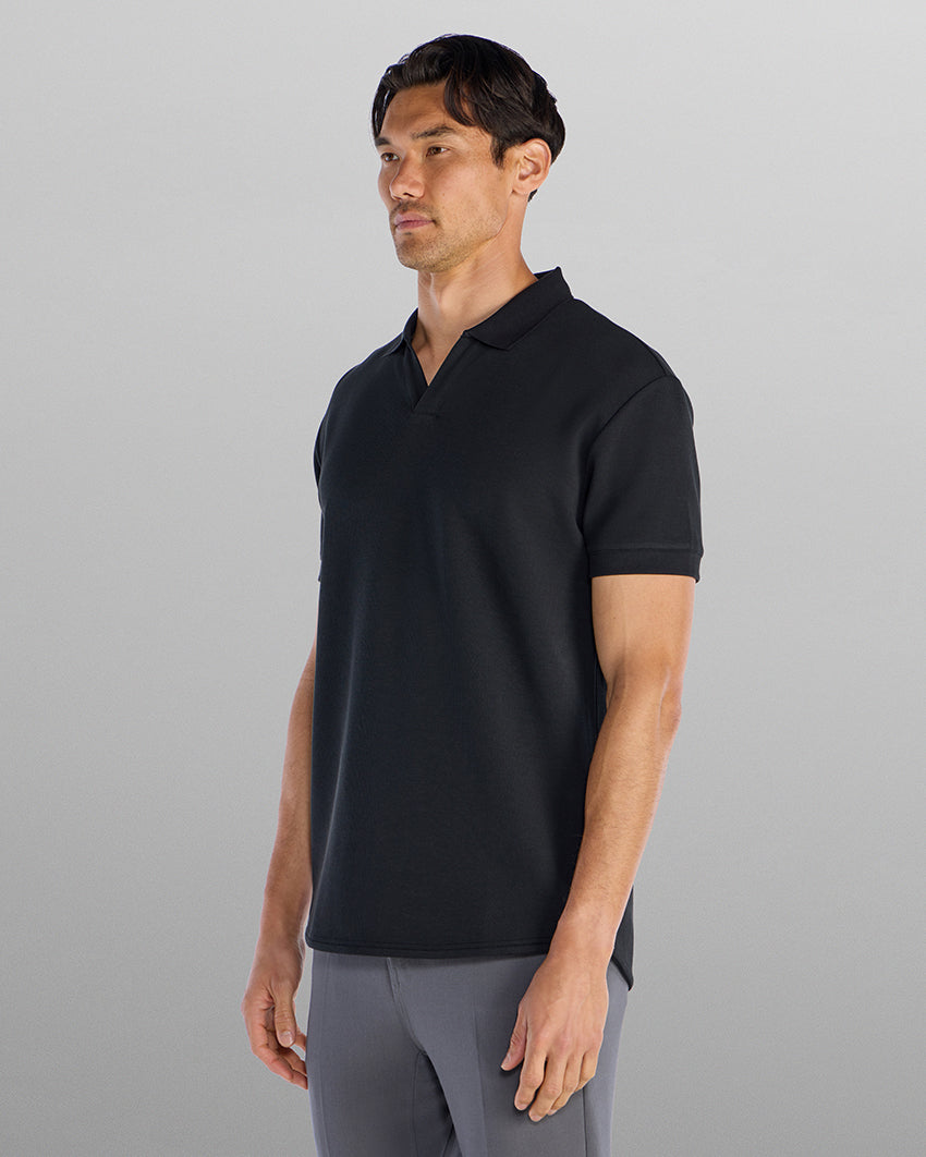 Micro Rib Open V Polo