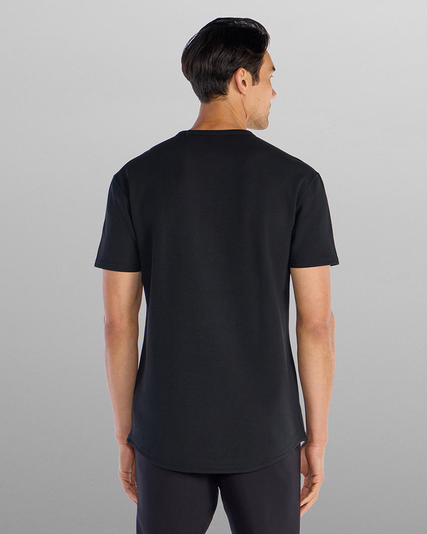 Micro Rib Short Sleeve Drop-Cut