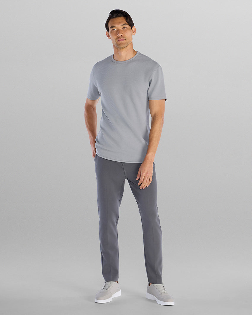 Micro Rib Short Sleeve Drop-Cut