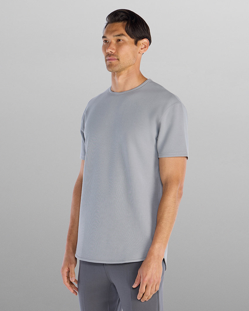 Micro Rib Short Sleeve Drop-Cut
