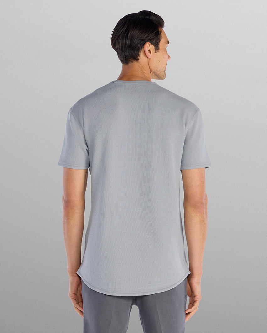Micro Rib Short Sleeve Drop-Cut