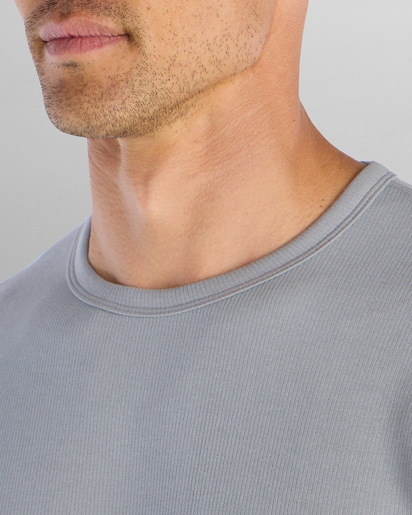 Micro Rib Short Sleeve Drop-Cut